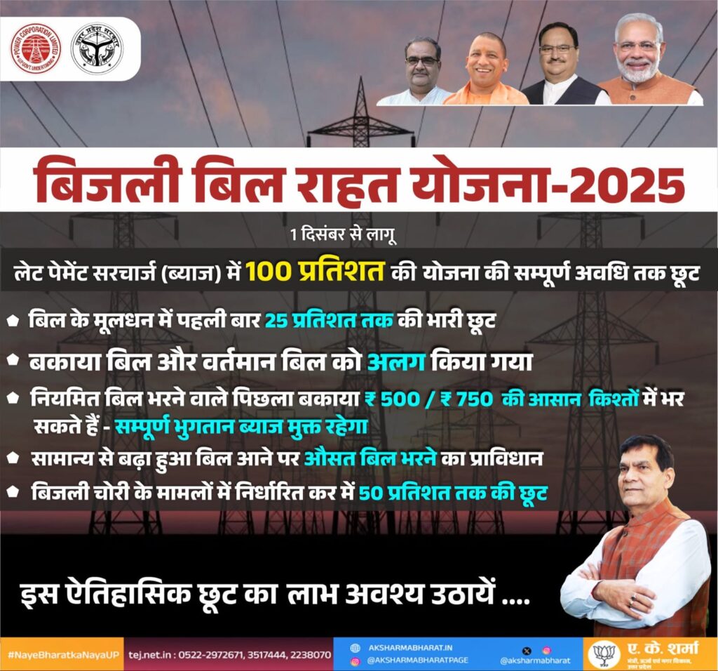बिजली बिल राहत योजना 2025